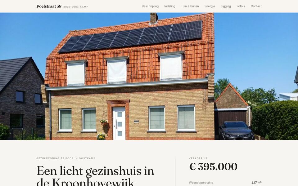 Begin van ontwerp 2: grote foto van de voorgevel over de volle breedte